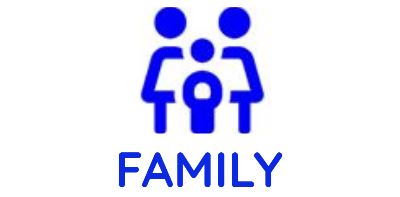 Family icon and illustration on a white background